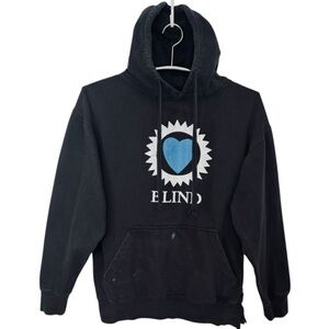 VINTAGE 90’s Blind Skateboards “Blind Heart” Graphic Black Hooded Sweatshirt